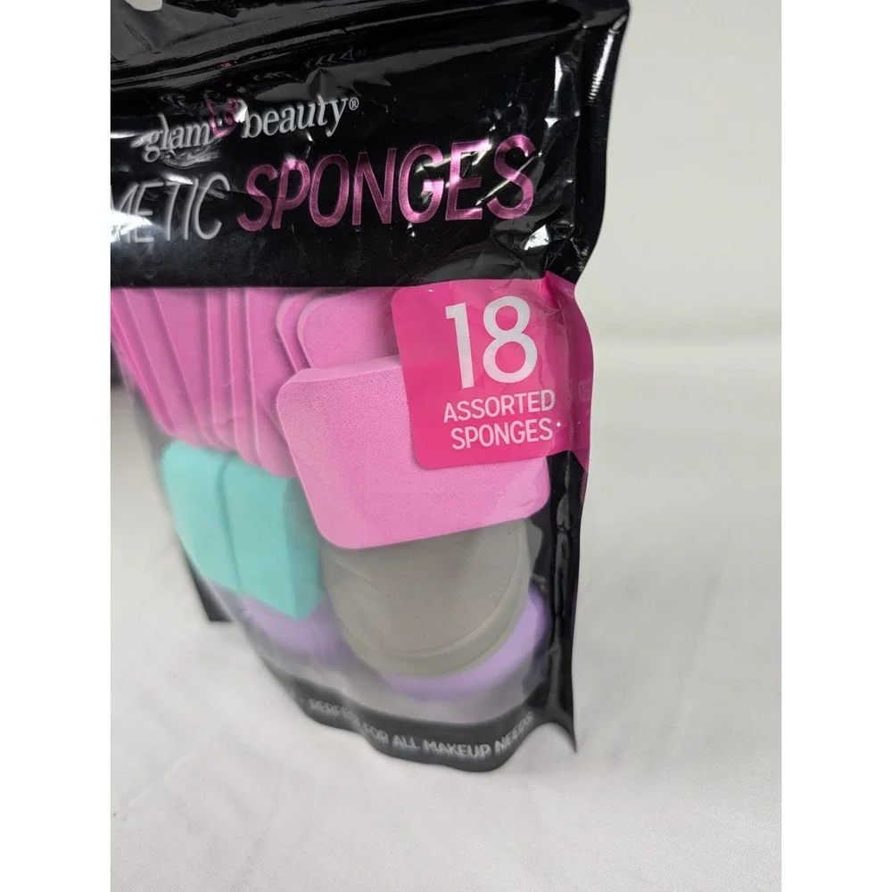 Glam & Beauty Cosmetic Makeup Assortment Sponges Multi Shape
